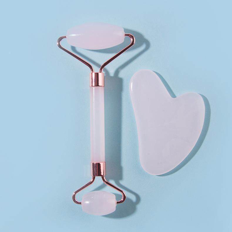 玉石滚轮按摩器直供面部眼部按摩棒雾粉心形刮痧板礼物