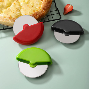 不锈钢圆形滚轮披萨刀介饼器比萨切割器切面团piz刀切面刀烘定制