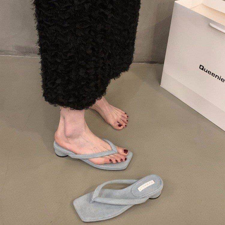 夹趾夹脚人字拖鞋子女夏季外穿新款小众设计感女士平底夹板凉礼物