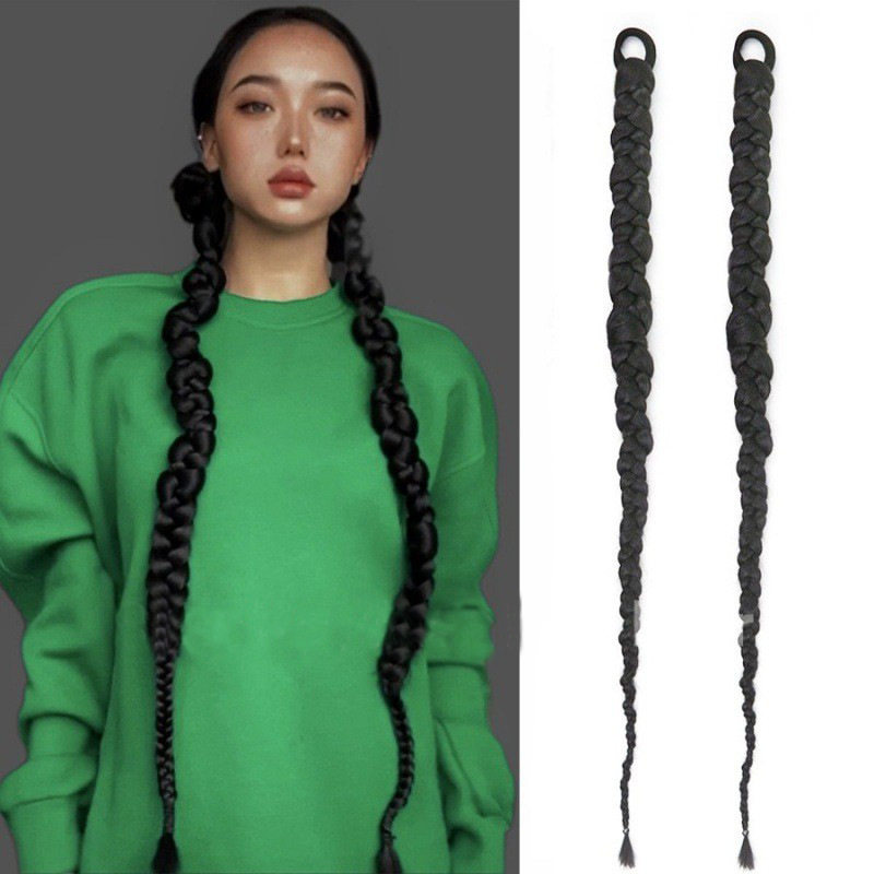 欧美风拳击辫麻花辫马尾假发辫子非州脏辫逼真主播抖音吸粉神器