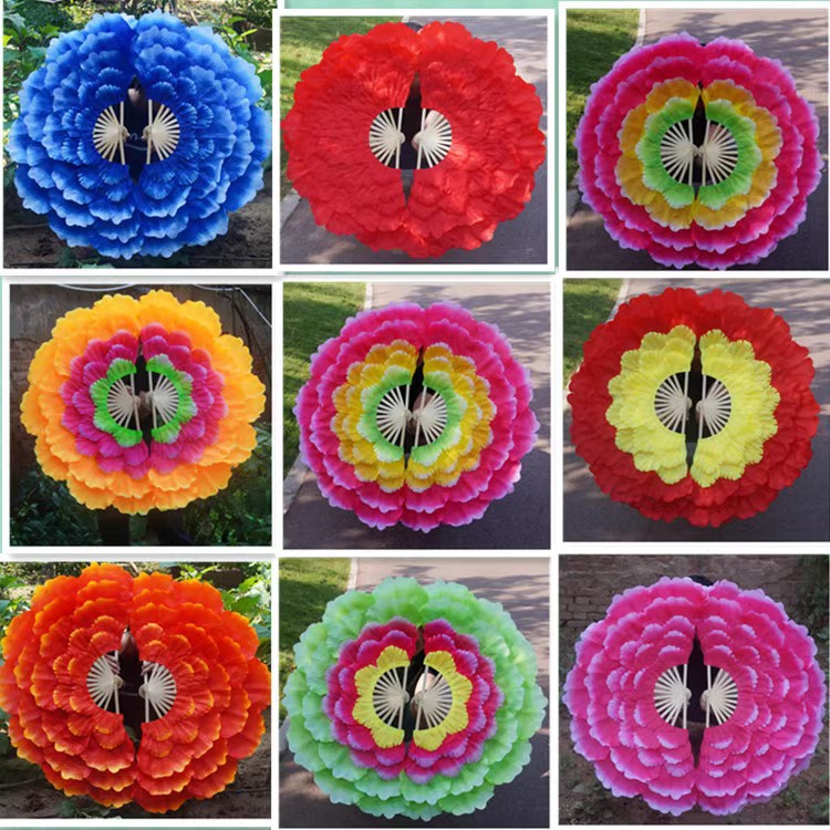 开场舞蹈牡丹花扇大花瓣舞蹈扇广场舞团体操活动道具舞台演出扇子