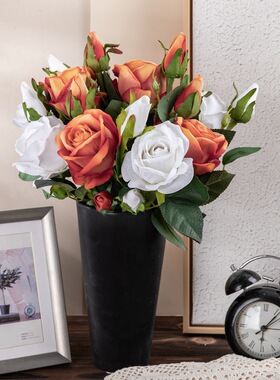 绒布仿真花相思玫瑰假花婚庆用品家居装饰绢花MW03334定制