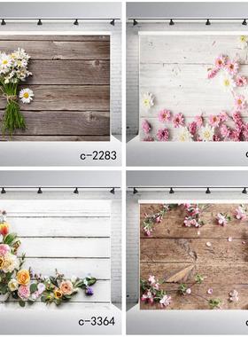 仿真木板拍摄背景布木纹花枝道具ins摄影外贸3D拍照背景125x80cm