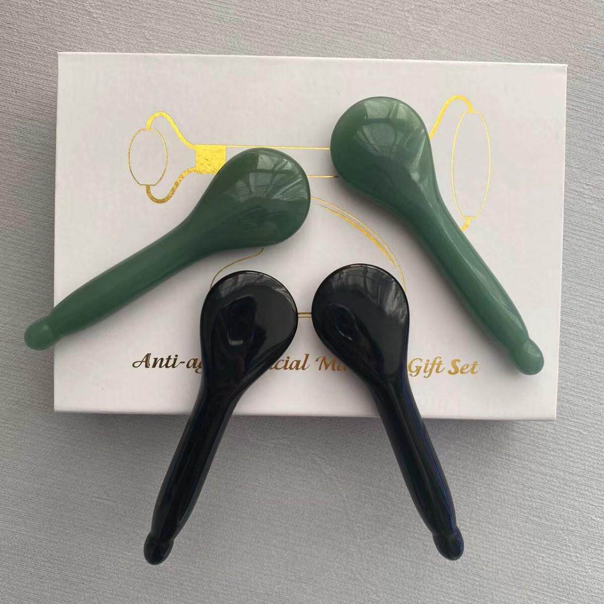 粉晶东陵玉点穴棒勺子拍面棒点穴笔刮脸面部刮痧板拔筋棒天然礼物