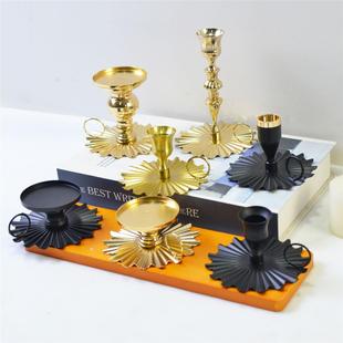 铁艺烛台创意香薰蜡烛托手持复古蜡烛器皿摆件创意工艺品 美式