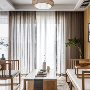 新中式竹节麻色窗纱窗帘 供应 多色可选 卧室飘窗帘