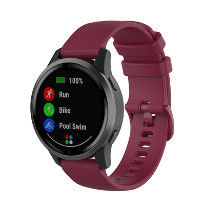 适用佳明vivoactive4/3硅胶表带Forerunner245/645小格纹表带领头
