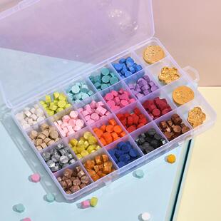 马卡龙火漆印章蜡粒混色火漆瓶装颗粒蜡粒信封封口火印蜡封盒装