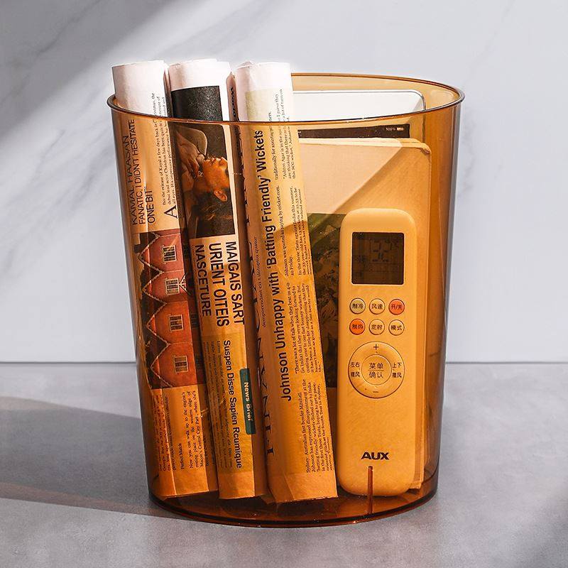 垃圾桶桌面收纳桶透明家用无盖轻奢简约客厅厨房卫生间收纳桶定制