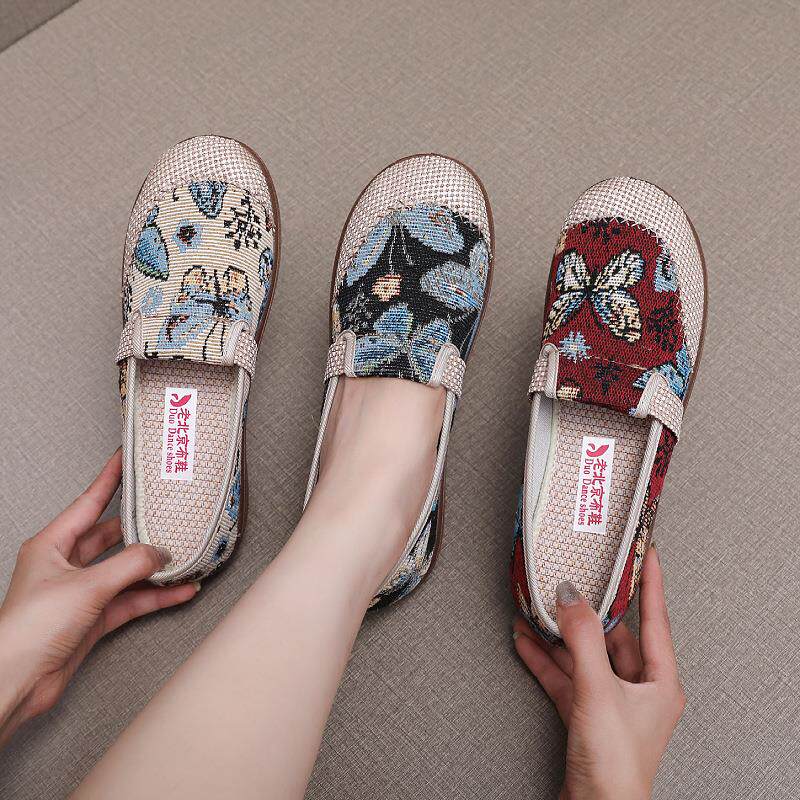 25款老北京布鞋女鞋春秋新款透气渔夫鞋中老年一脚蹬妈妈鞋单礼物