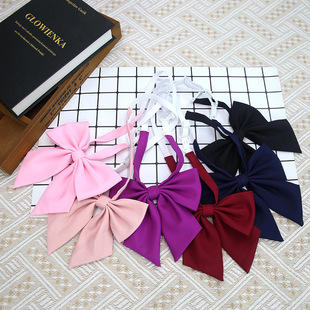 直供素色酒红色黑色藏青手工羽根秋季学院风蝴蝶结领花领结JK