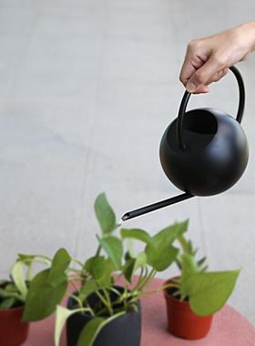 不锈钢洒水壶儿童阳台花园淋花喷壶小号喷壶黑色长嘴浇花壶400ML