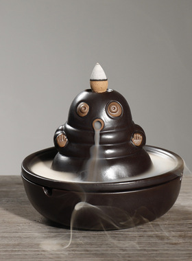 供应 陶瓷沉香烟倒流香薰炉摆件 创意功夫宝宝倒流香炉烟灰缸定制