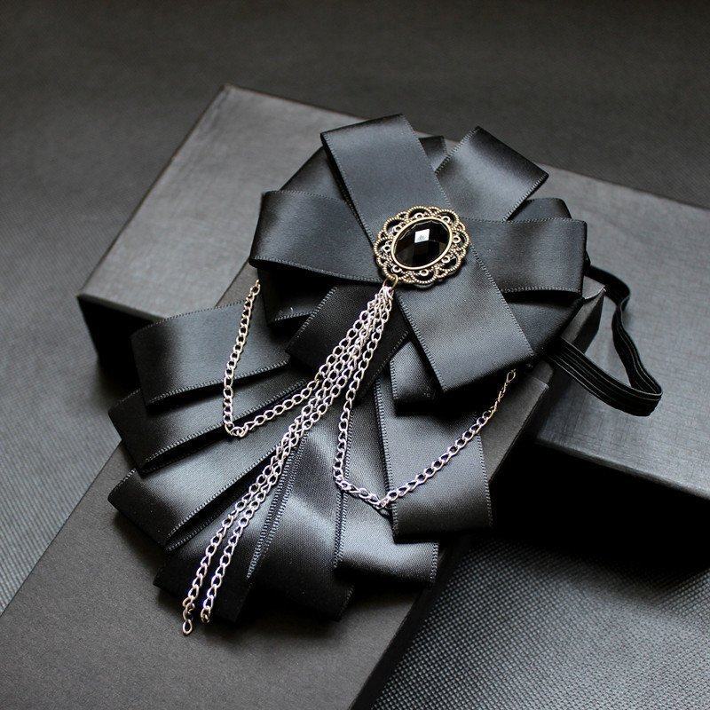 【源头】男士领花结婚新郎领结金属钻朋克风服饰领带16*9cm