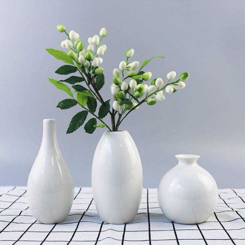 窑变雪花釉陶瓷花瓶北欧办公室家居装饰花瓶陶瓷摆件插花器三件套