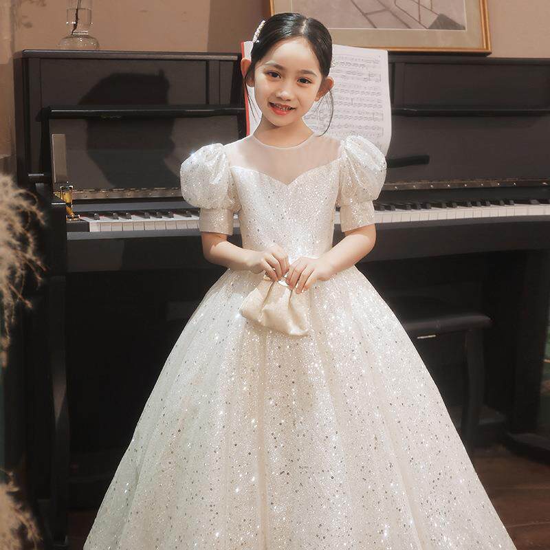 女童礼服春季儿童生日公主裙甜美蓬蓬纱花童婚礼小女孩钢琴演出服