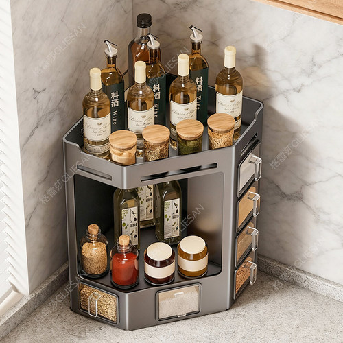 厨房转角调料品置物架台面多层