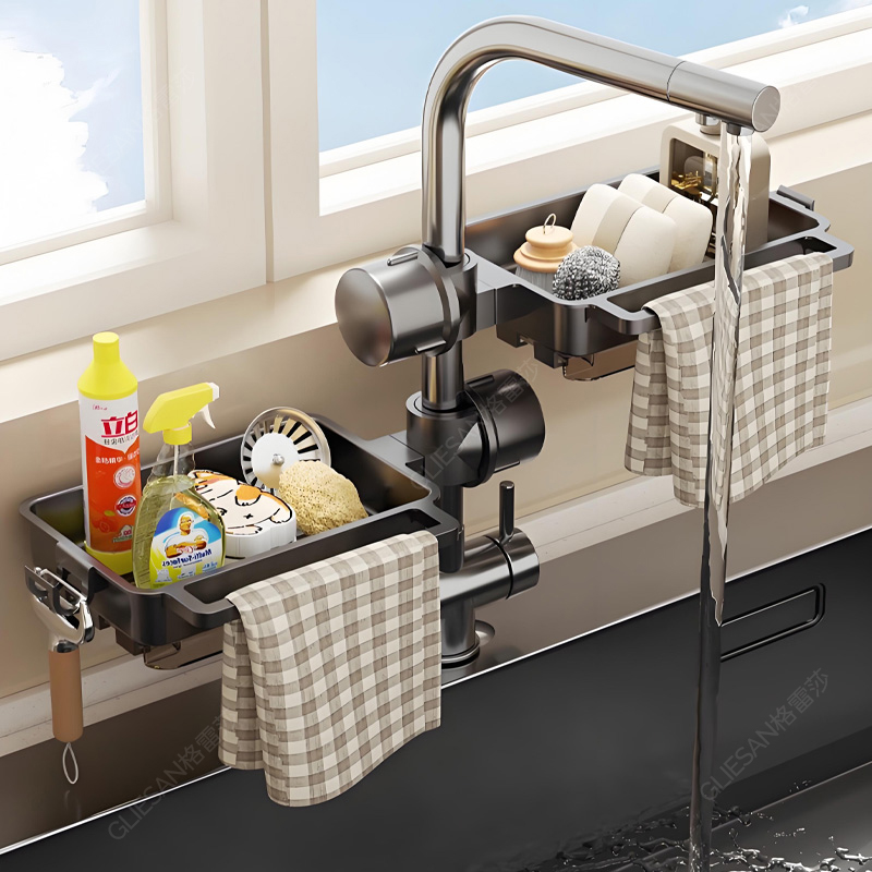 厨房水龙头置物架水槽抹布沥水篮