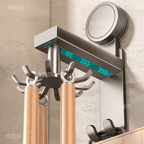 吸盘旋转挂钩厨房免打孔菜板挂架