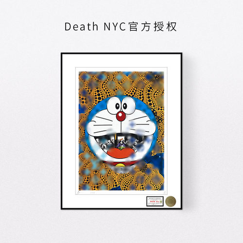 哆啦A梦草间弥生波点南瓜装饰画