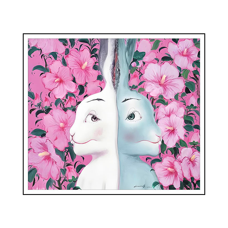 限量99版许峰签名限量版画兔子艺术品原创卧室客厅装饰画怦然心动