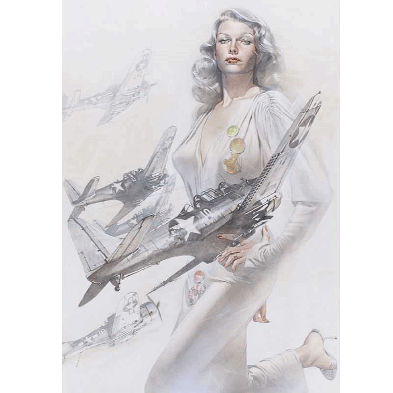 空山基限量版画亲签航空女郎