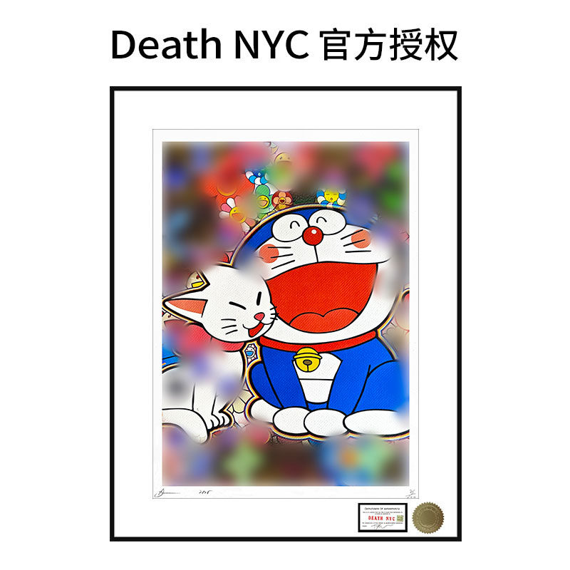 DeathNYC签名限量版画哆啦A梦