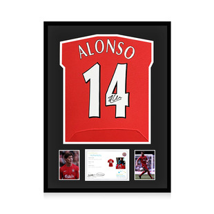 阿隆索 亲笔签名 2005年利物浦队球衣 EM证书 精装裱