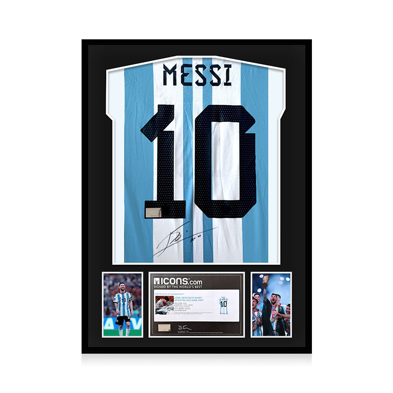 里奥·梅西亲笔签名球衣阿根廷