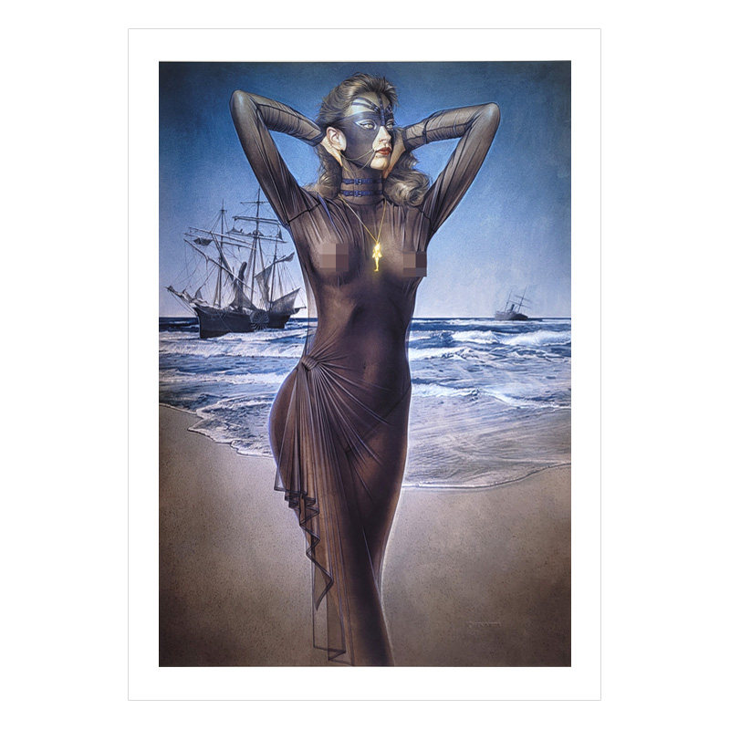 空山基签名限量版画沙滩女郎