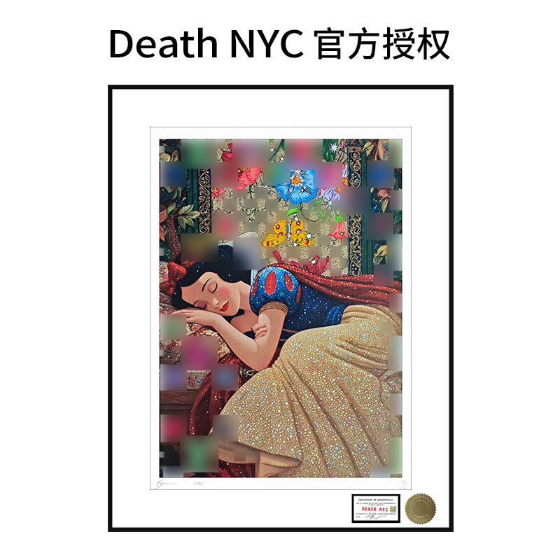 Death NYC签名限量版画白雪公主潮流装饰画太阳花女孩房间挂画