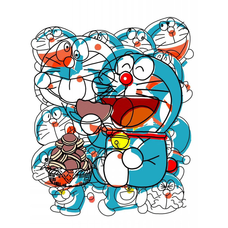 机器猫蓝胖子卡通装饰画