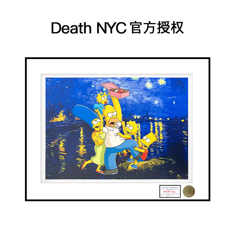 Death NYC官方授权辛普森 限量亲签潮流版画  正品保真装饰画