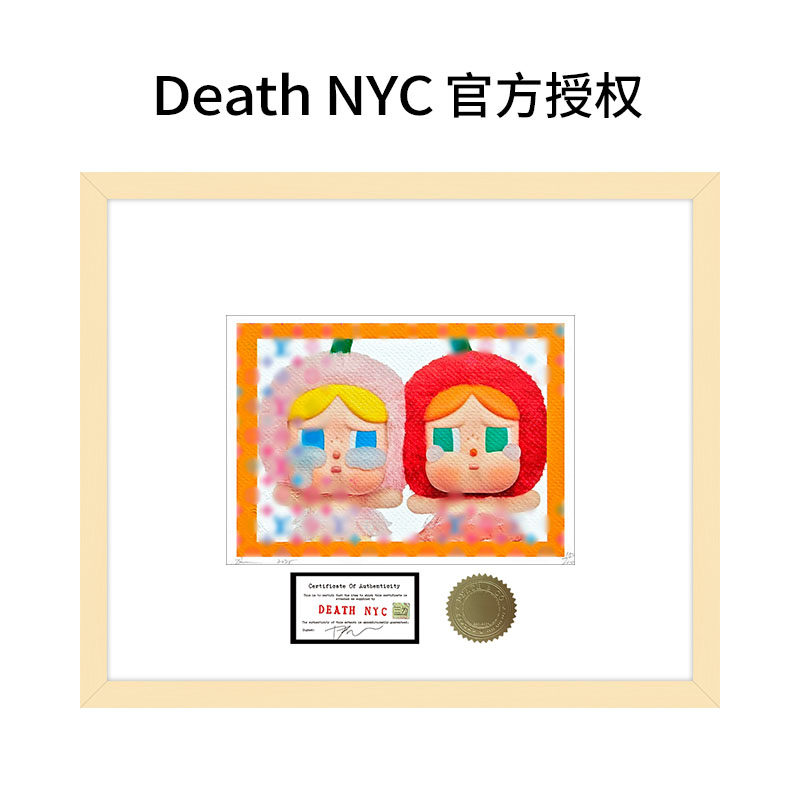DeathNYC亲签限量版画哭娃装饰画crybaby太阳花客厅卧室挂画