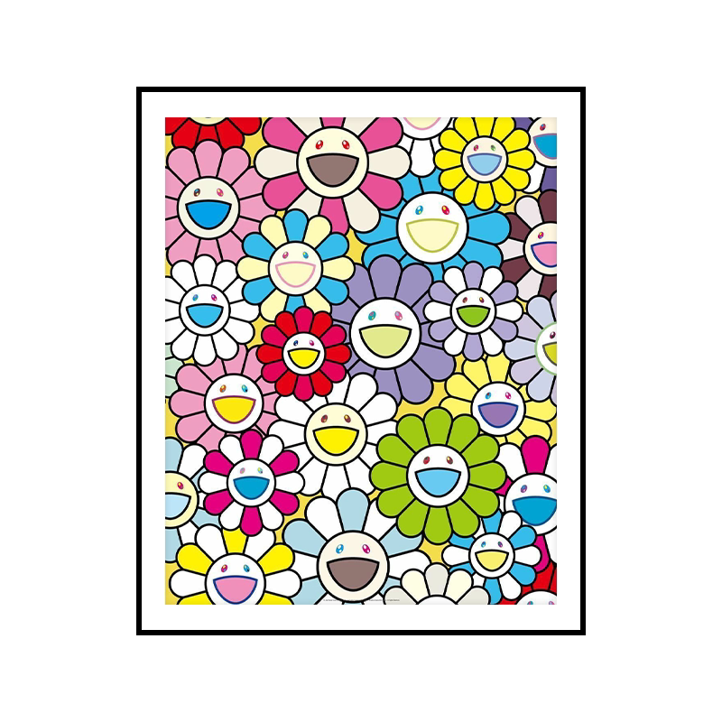 限300版 村上隆正品亲签胶印版画天堂之花 原包装保真装饰画