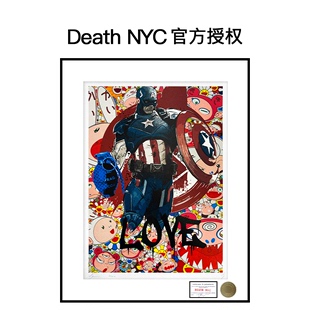 饰画客厅挂画家居 画漫威美国队长装 NYC官方授权限量亲签版 Death