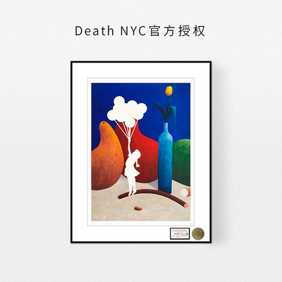 Death NYC 限量亲签潮流版画班克斯气球女孩轻奢艺术装饰画