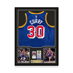 库里 亲笔签名 三分王记录金州勇士队复古球衣 USASM JSA双认证