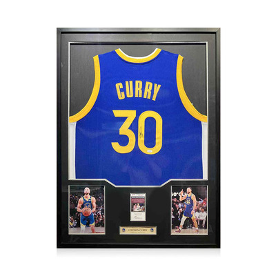 库里勇士队蓝色职业风格球衣