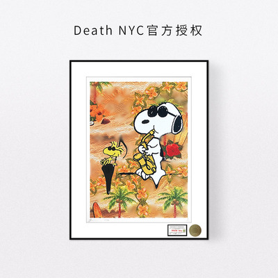 史努比小狗装饰画卡通卧室挂画