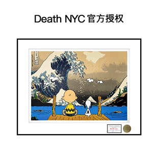 NYC官方授权限量亲签潮流版 Death 画史努比装 饰画动漫卡通带相框