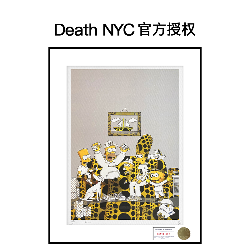 Death NYC官方授权辛普森 限量亲签潮流版画  正品保真装饰画