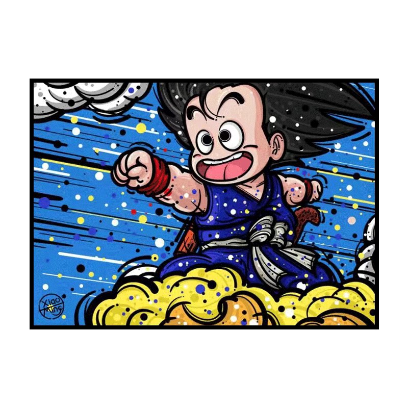 限量200版 肚脐眼小明限量亲签版画《动漫插画-龙珠2》装饰画