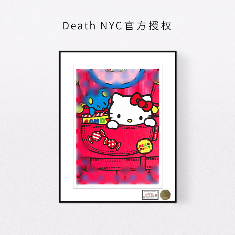 DeathNYC签名限量版画糖果hellokitty装饰画客厅卧室女生房间挂画