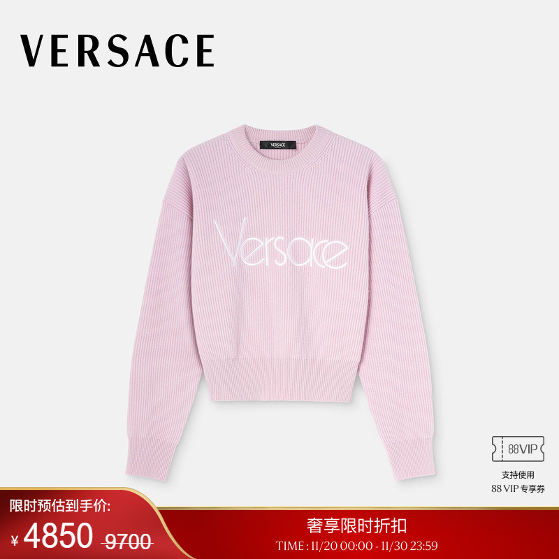 【季末优惠】VERSACE/范思哲 女士 1978 Re-Edition Logo套头衫