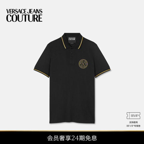 【24期免息】VERSACE JEANS COUTURE 男士V-Emblem刺绣Polo衫