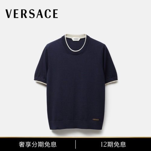 【秋冬新品】VERSACE/范思哲 男士弹力羊毛针织T恤