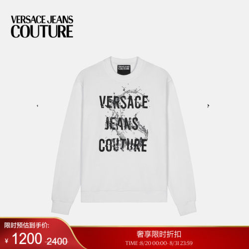 【季末优惠】VERSACE JEANS COUTURE 男士印花棉质平纹针织运动衫