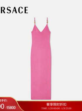 【季末优惠】VERSACE/范思哲 女士Safety Pin针织吊带迷笛连衣裙