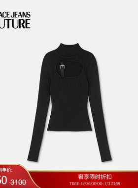 【季末优惠】VERSACE JEANS COUTURE 女士Baroque搭扣罗纹上衣